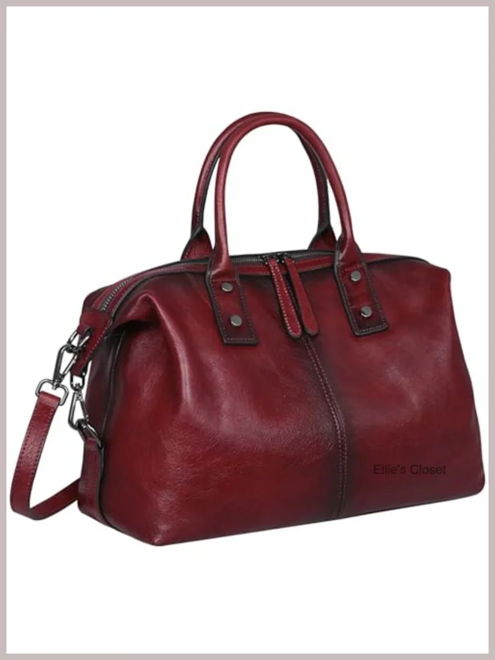 Genuine Leather Satchel Purse Handbag Shoulder Bag Tote Adjustable Strap